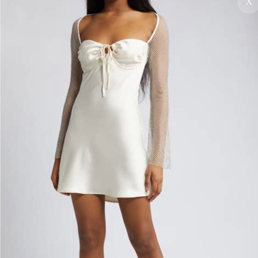 Rhinestone Sleeve Cocktail Mini Dress